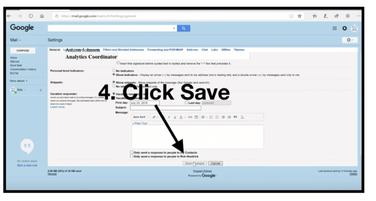 Step Four: At the bottom of the page, click Save Changes.